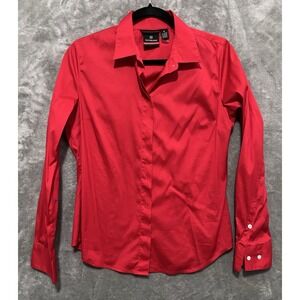3/$20 Victorinox Womens SZ Medium Red Long Sleeve Button Up Shirt